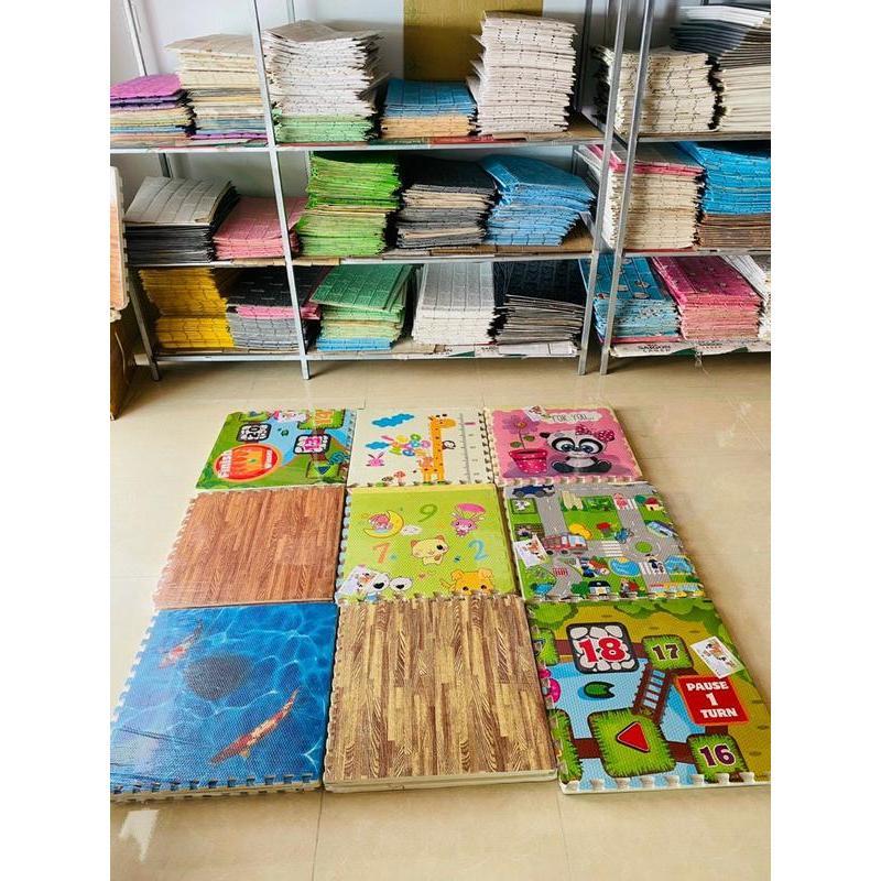THẢM XỐP GHÉP BỘ 8 TẤM - XỐP TRẢI SÀN LOẠI 1 - kích thước 60x60cm loại 1 tặng kèm viền chống va đập cực tốt thảm ngủ văn phòng thảm tập bò cho bé Đồ Chơi