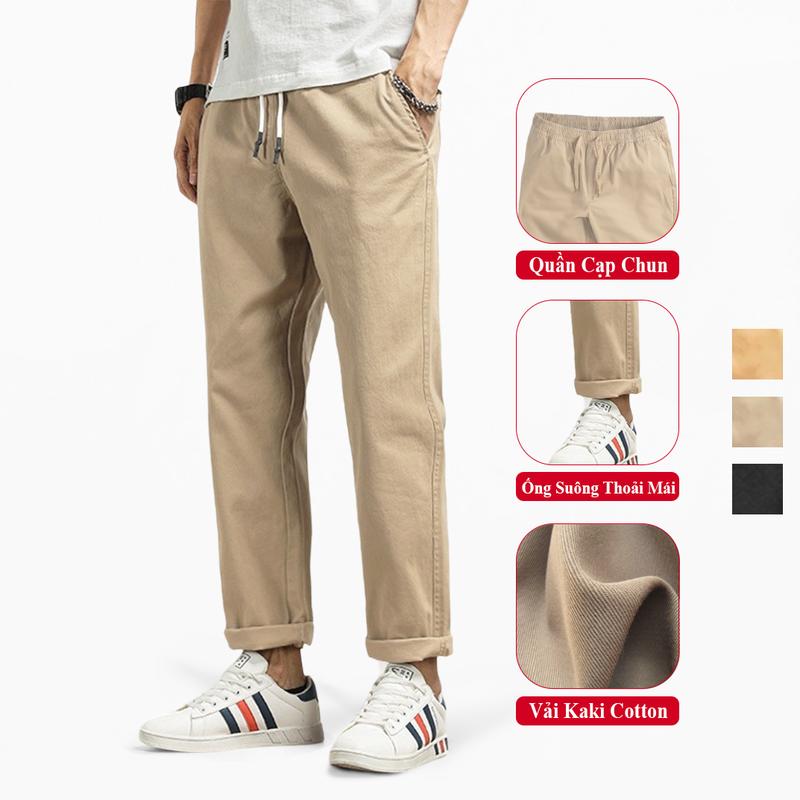 Quần Baggy Nam Kaki Vicenzo Phong Cách Unisex Nam Nữ Cạp Chun Đứng Form Vải Kaki Cotton Hàn Cao Cấp, Quần Kaki Nam, Quần Nam Kaki, Quần Dài Nam Kaki, Quần Dài Baggy Nam Kaki, Quần Âu Kaki Nam Cạp Chun, Quẩn Tây Nam Kaki Cạp Chun