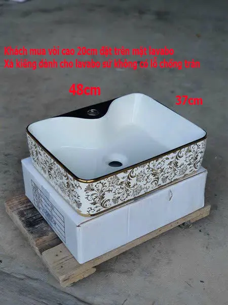 Chậu rửa mặt lavabo Đặt Bàn Đá 8816NA thương hiệu NA.GRAND, men NANO trắng sáng chống ố chống bám bẩn lavabo vuôngtrắng 0