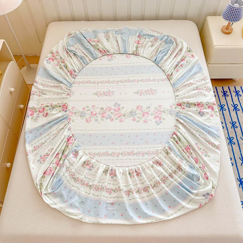 100% Cotton Fittedsheet Single Queen King bedsheet 3feet 3.5feet 5feet 6feet 2