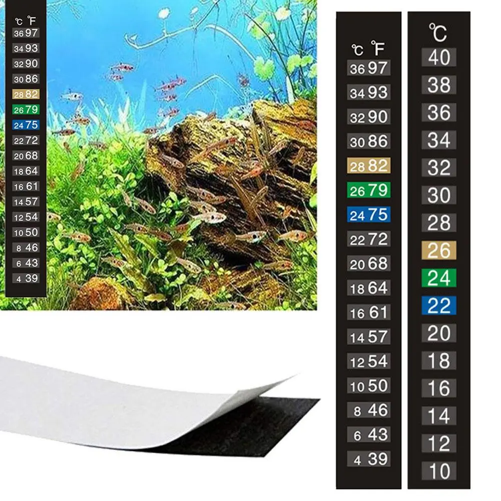 Aquarium Fish Tank Temperature Measurement Sticker Thermometer Number Color Fish Color B9T2