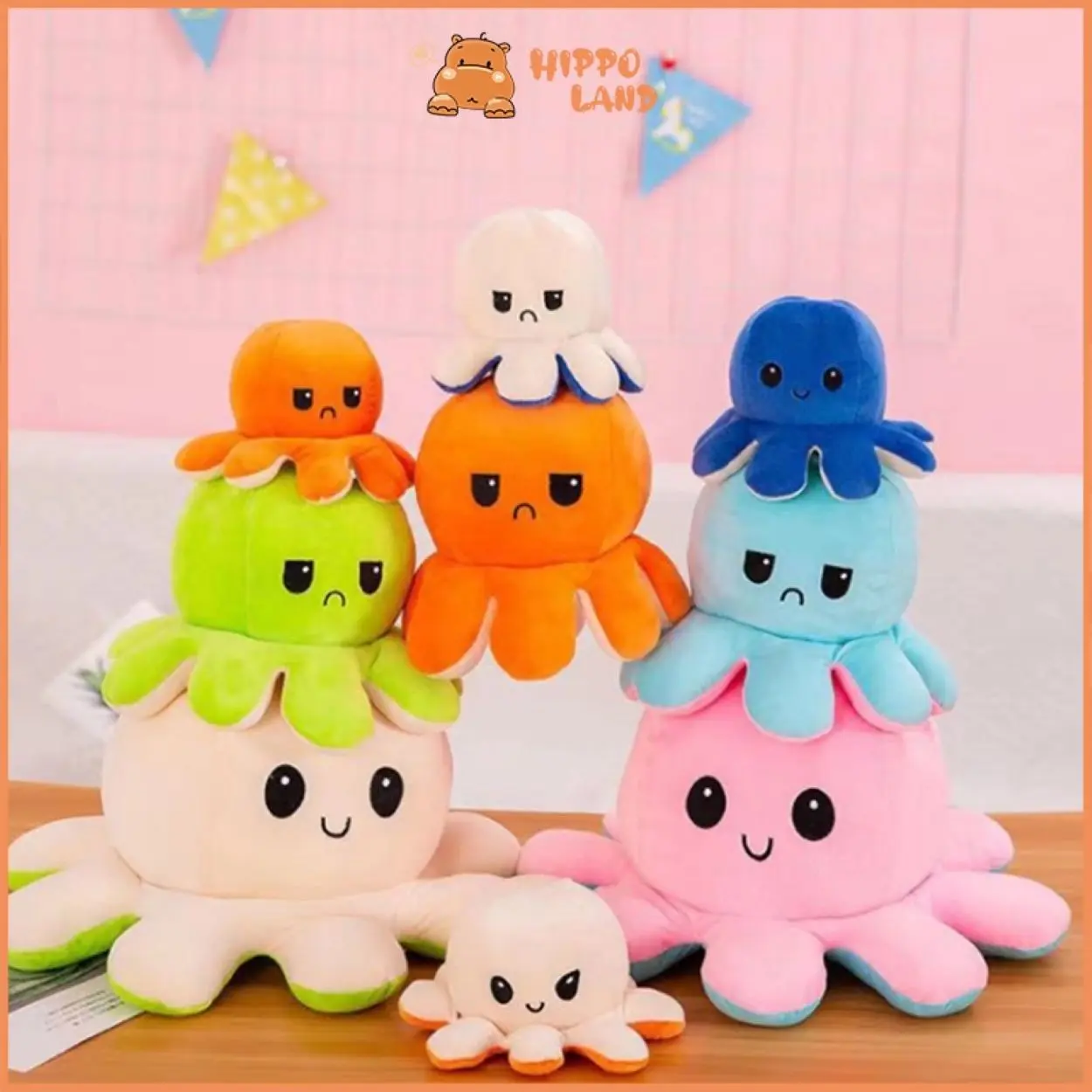 Boneka Gurita Octopus Ubur2 bolak balik Lucu Imut Unyu UKURAN S dan m Beraneka warna Anak Kado Mainn Dolls Toyas Toys