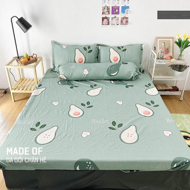 Sét 4 món Vỏ Ôm (1 ga + 2 vỏ nằm + 1 vỏ ôm), Sét 4 ga gối Vỏ ôm kích thước ga M2/M6/M8/2M2 6