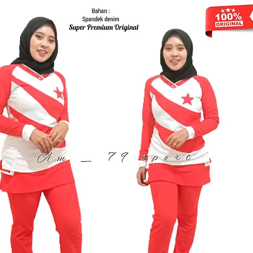 Setelan Senam Rok Olahraga Wanita  Muslim Baju Olah raga Muslim Panjang Sport Polos baju olah raga wanita