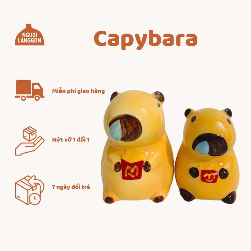 Lợn đất heo đất ống heo tiết kiệm - Capybara - Bát Tràng
