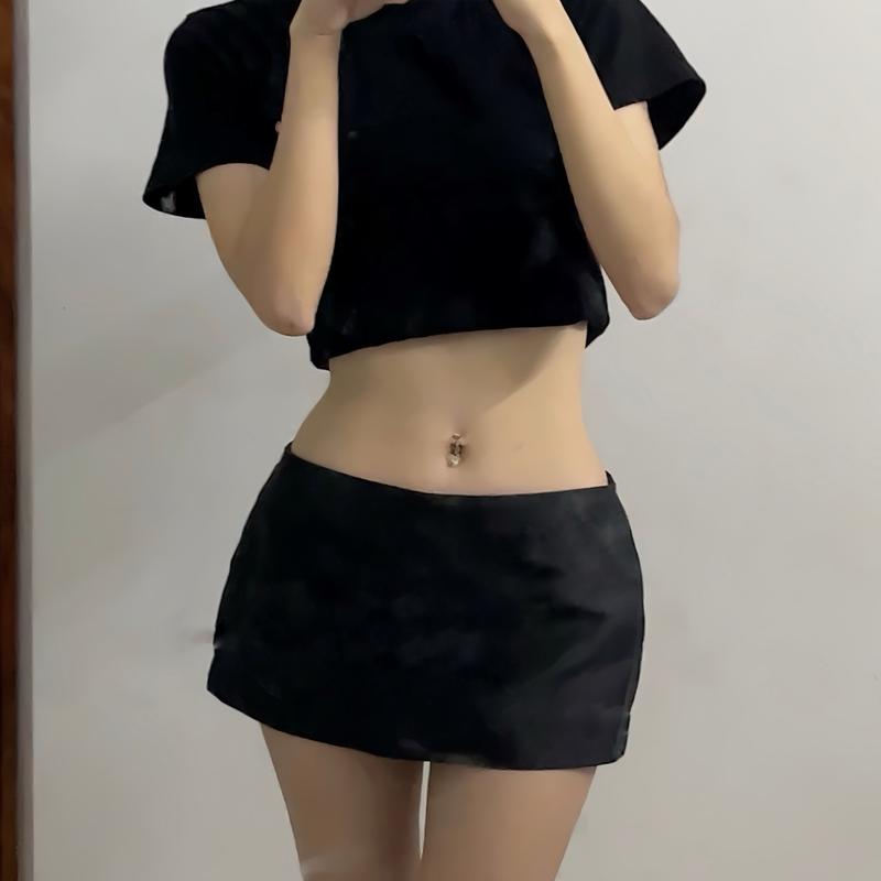 Chân Váy Ngắn Cạp Trễ Basic, Mini Skirt (CÓ QUẦN TRONG) Form Sang Slay 119.items Women