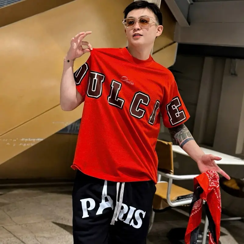 Áo Thun Cổ Tròn Tay Dulcie Oversize Nam Nữ - Cotton 98% Spandex 2% 220GSM - Chất Mát Cao Cấp Menswear Unisex