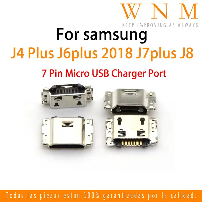 High quality 50pcs/100pcs 7 Pin Micro USB Charging Dock Charge Port Jack Socket Connector For Samsung Galaxy J4 Plus J6 plus 2018 J727 j4+ j6+ j410 j415 J610F G6100