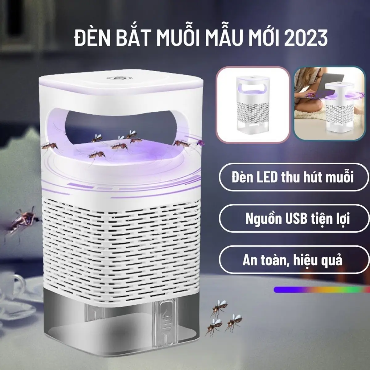 Đèn, Máy Bắt Muỗi UV Quạt Hút Thông Minh Diệt Côn Trùng Quang Điện Tử Công Nghệ Đèn LED Kiêm Đèn Ngủ Máy Đuổi Muỗi Đèn Bắt Muỗi