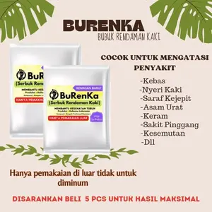 PROMO BURENKA SERBUK RENDAMAN KAKI HERBAL RENDAMAN KAKI BURENKA 2 sachet