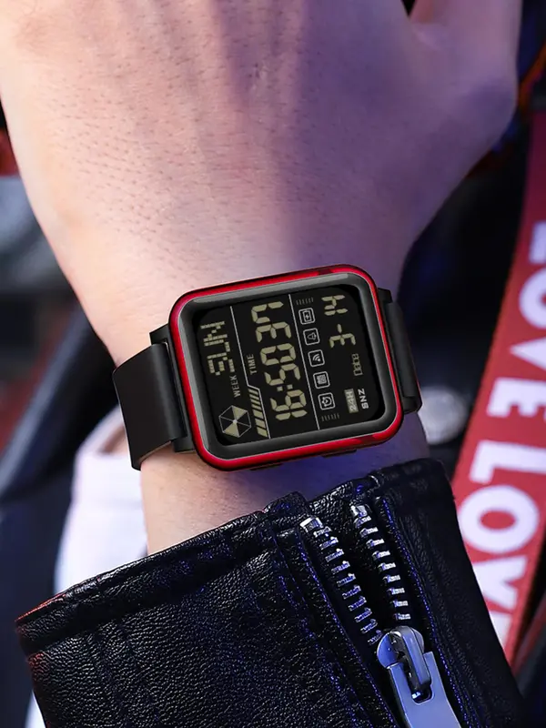 Men's Sportive Digital Watch, Fashionable Digital Watch with Luminous Dial & Waterproof Feature, Trendy Watch for Men for Father's Day Gift with Box 6