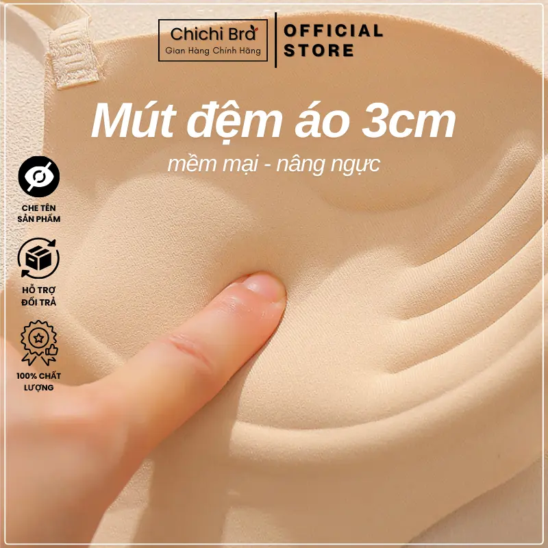 Áo Ngực Su Không Gọng Mút Sốp Bàn Tay 3Cm Siêu Nâng Ngực Không Lộ Viền CHICHI HOUSES BASIC 698 - Áo Ngực Nữ áo  bra noiy  big 5