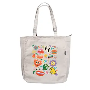 Flade Studios Tote Bag Kanvas Cream Resleting - Tas Multifungsi Pria Wanita - Streetwear Series Totebag