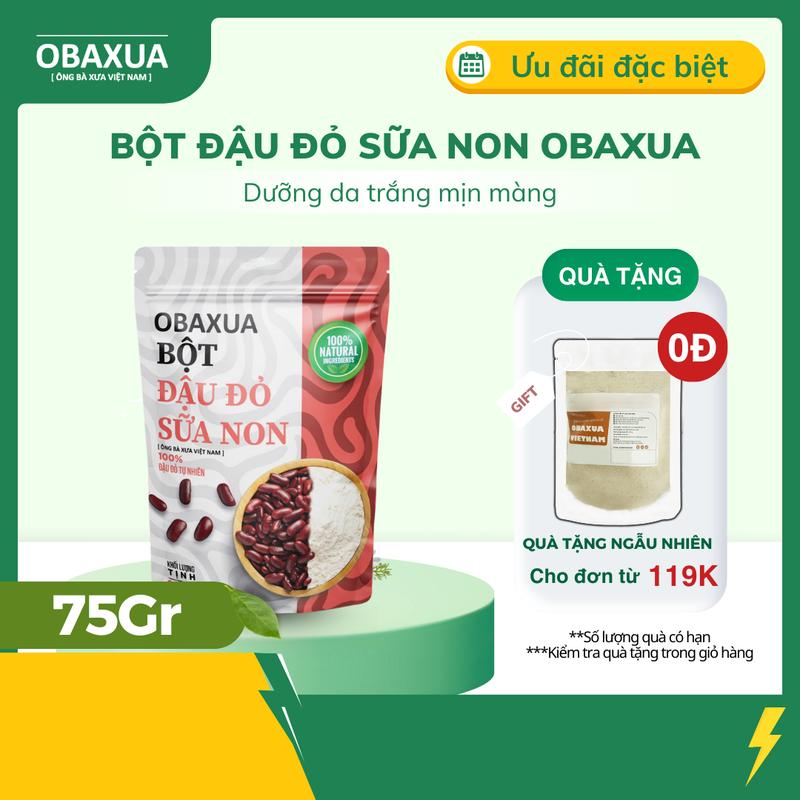 Bột ủ trắng đậu đỏ sữa non Obaxua 75g
