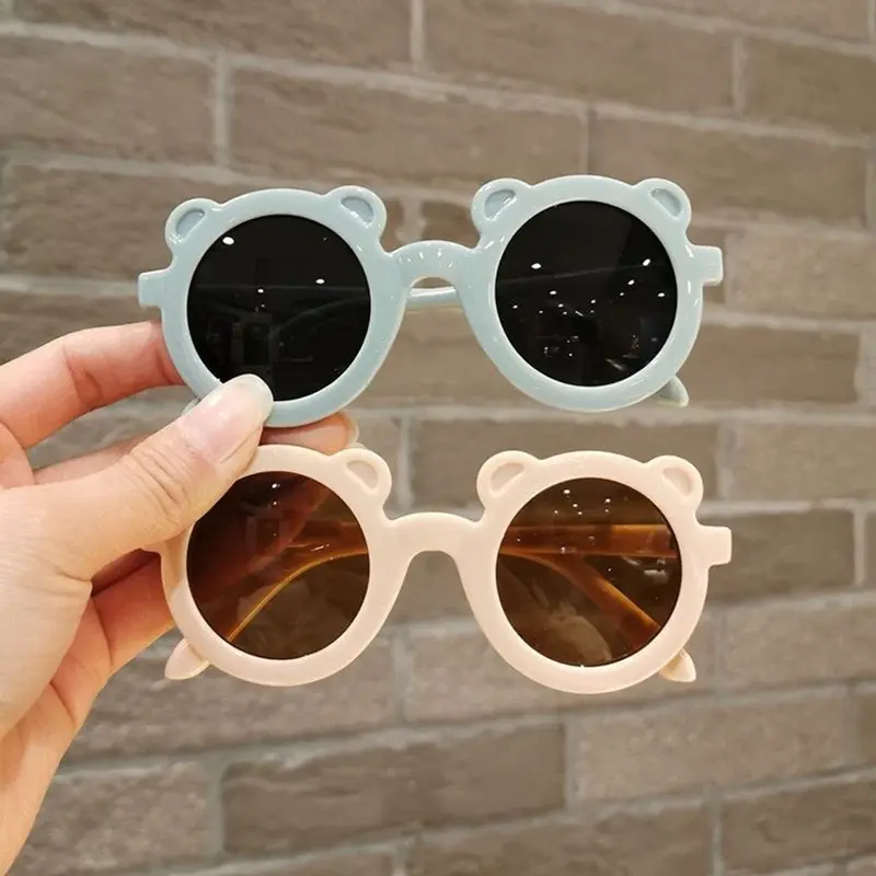 Kính mắt thời trang cho bé trai bé gái từ 1 đến 6 tuổi mắt kính mát hình gấu sắc màu cho bé chống tia UV KB2 kính  cho tháng 3