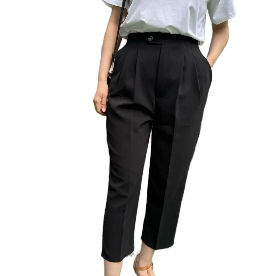 Quần Tây Baggy Basic 2Ly Phối Lưng Thun Sau Dành Cho Nữ