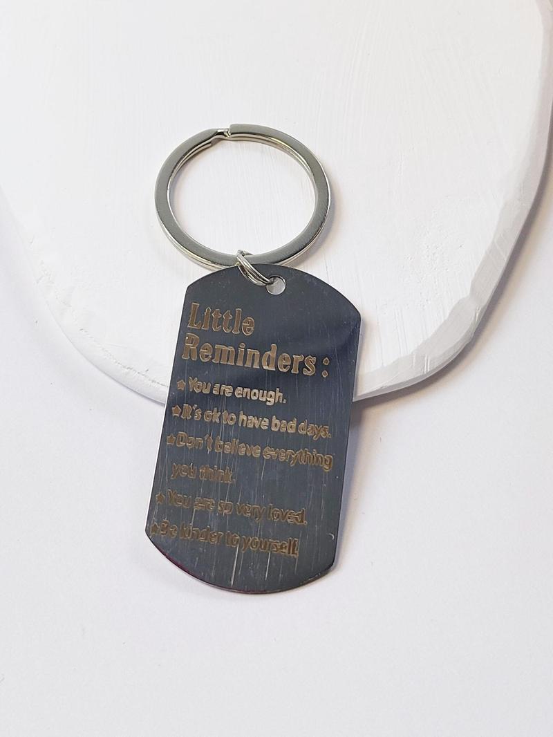 Product Introduction of Stylish " Be Kind to Yourself" Lettering Engraved Stainless Steel Keychain As Gift, The Perfect Gift for Women and Men 11