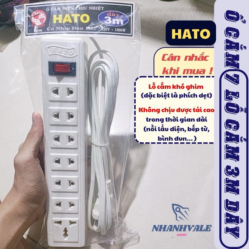 Ổ cắm điện 7 lỗ cắm HATO công suất 600W dây 3M - 5M