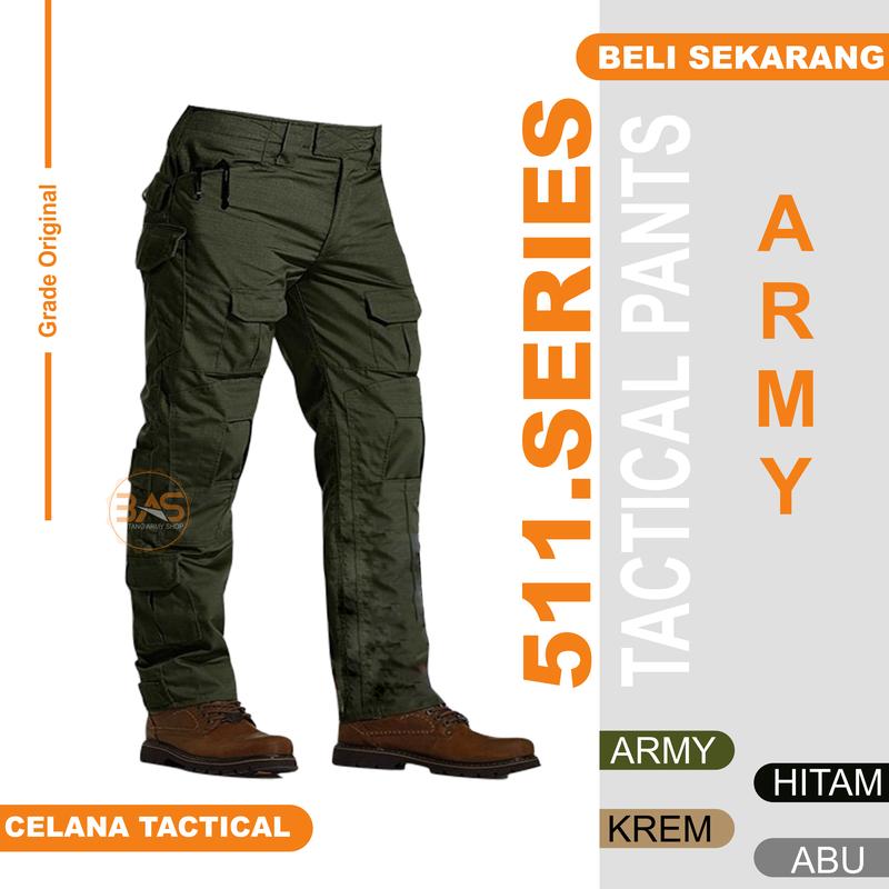 CELANA TACTICAL 511 / CELANA LAPANGAN Pria Panjang Cargo Outdoor Kantong Casual Dewasa Army Tebal Gunung Cowok Chino 5