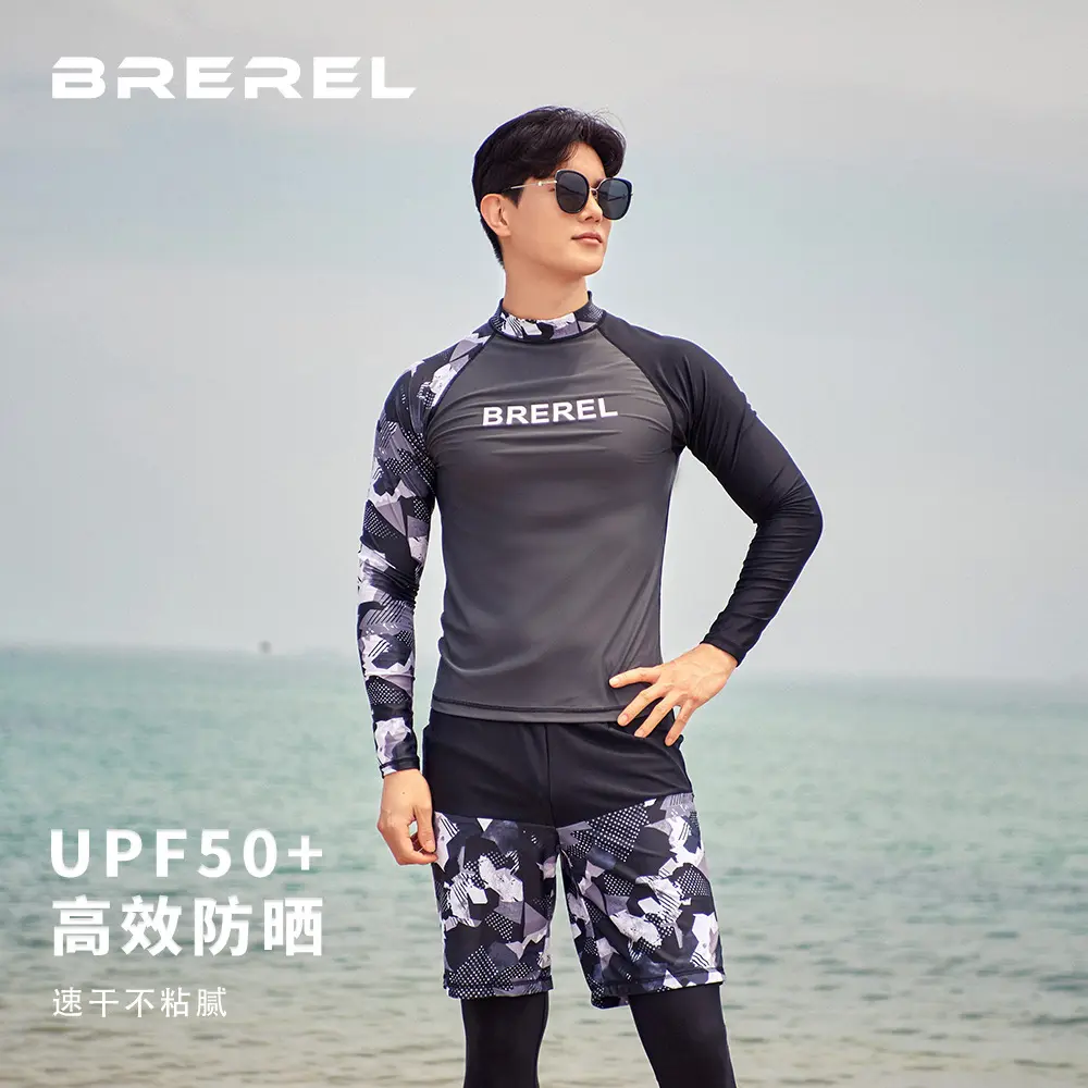 South Korea Men's Split Diving Suit Long Sleeve Sunscreen Quick-Drying Swimwear Slim Professional Snorkeling Suit Surf Dive Skin