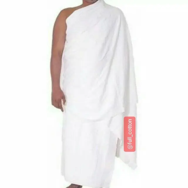 PREMIUM HANDUK IHRAM KATUN /  KAIN IHROM PRIA DEWASA / WHITE COTTON IHRAM / HAJI