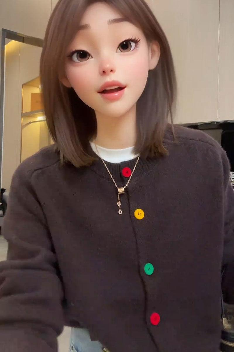 Product Introduction of Áo Cardigan Dệt Kim, Phong Cách Hàn Quốc, Chống Lão Hóa, Thiết Kế Cầu Vồng Thanh Lịch, Một Hàng Cúc, Cổ Tròn, Giống Như Len, Thích Hợp Cho Mùa Xuân, Hàng Mới Về, Phong Cách Lười Biếng, Áo Len Độc Đáo 10