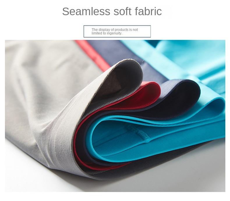 Product Introduction of 4pcs/lot Cool and Comfortable Men's Seamless Ice Silk Boxers Pure Color Underwear 16