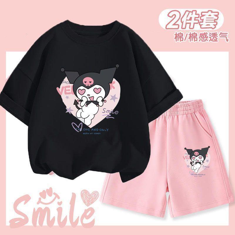 Product Introduction of Clow M Children's Summer Short Sleeve Suit Girls' Shorts Summer 2024 New Melody Clothes Two-Piece Suit Fashion 26