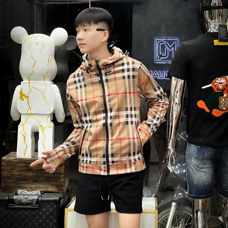 Áo khoác chống nắng nam nữ vải umi dệt hoạ tiết kẻ sọc caro to mikenco - Size M (40-50KG)