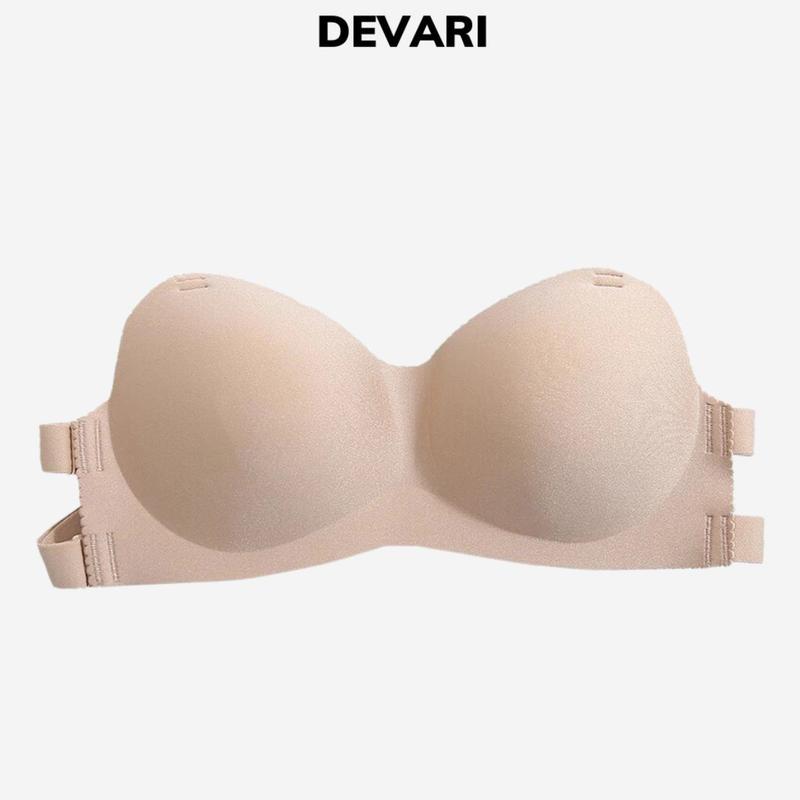 Áo lót nữ đúc su không gọng mềm mại thoáng mát Áo ngực nữ không dây đệm mút bàn tay nâng ngực tạo khe DEVARI B811 Bra đồ lót áo lót đúc su không gọng
