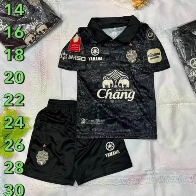 ชุดฟุตบอลเด็กบุรีรัมย์คอปกทีมซาติไทยไส่สบาว ออกกำลังกาย