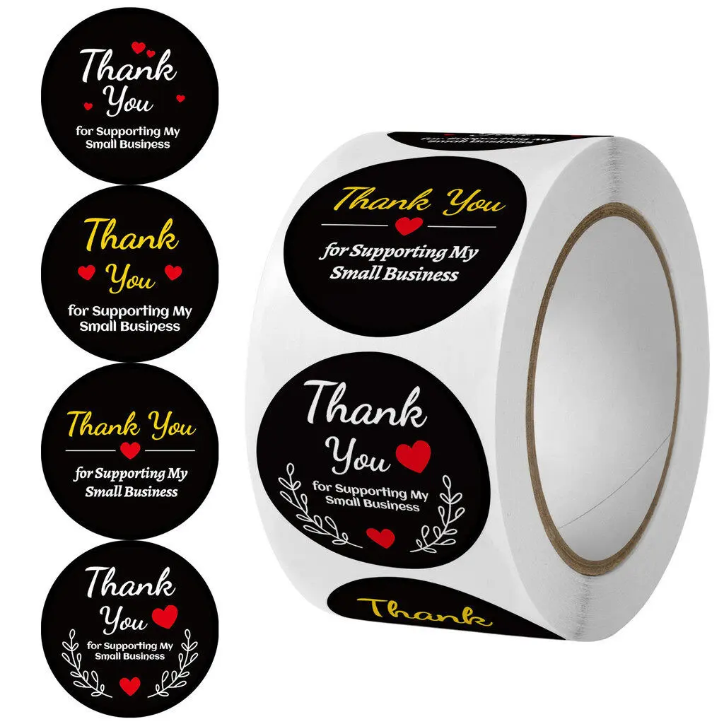 Random Packaging Labels 500 Pcs of Self-adhesive Label Sealing Packaging Label Thank You ...