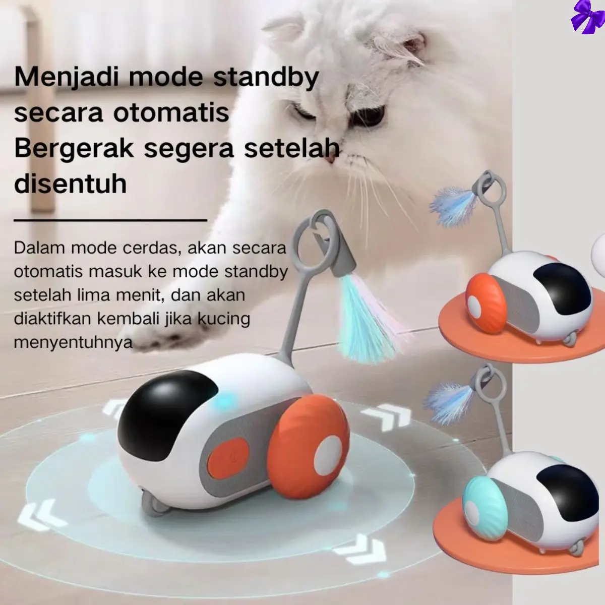 Mainan Interaktif Smart Kucing & Anjing: Remote Control, Dapat Dikerasikan USB, Warna Menarik, Sensor Gerak Otomatis, Tahan Air & Gigitan, Baterai Berkepanjangan, Ringan & Portabel, Model [Model Name], Panjang [Panjang cm], Lebar [Lebar cm]