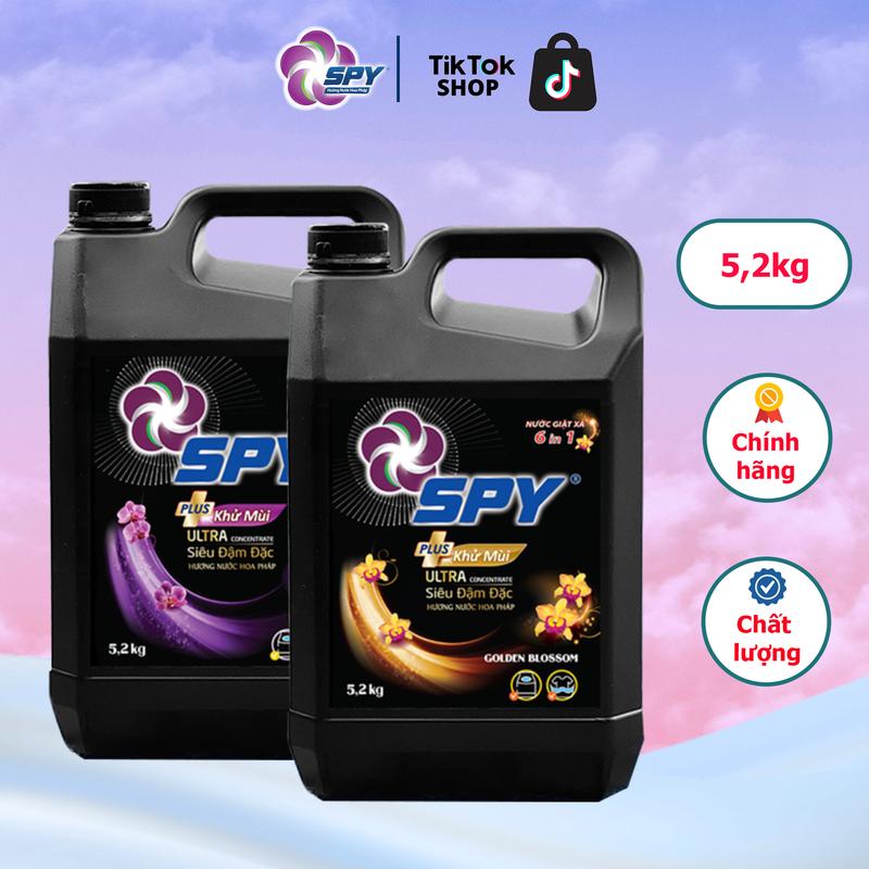 Nước Giặt Xả SPY Ultra Clean Plus 5,2kg 3 Trong 1 Sạch Sâu Thơm Lâu Diệt Khuẩn Quần Áo 