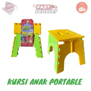 KURSI MINI BANGKU LIPAT PORTABLE PRAKTIS KURSI ANAK ANAK PLASTIK TEBAL SNI MURAH