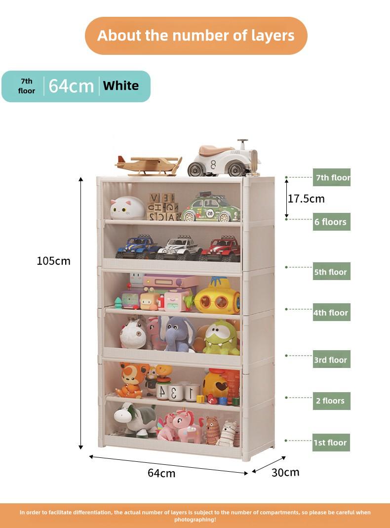 Product Introduction of Children's Toy Storage Rack Floor-standing Household Baby Supplies Dust-proof Storage Cabinet Baby Organizer Multi-layer Storage Box 14