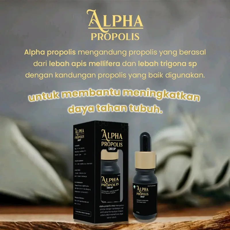 Alpha Propolis isi 10ml Original Propolis Herbal Multivitamin Flavonoid tertinggi 5