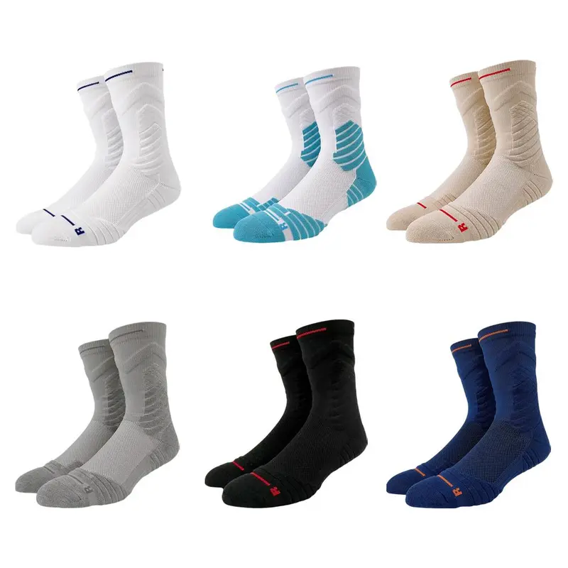 Vớ Thoáng Khí Cotton Chống Trượt, Dành Cho Nam, Thích Hợp Cho Các Môn Thể Thao Ngoài Trời Như Chạy, Bóng Rổ Và Bóng Đá, Vớ Thể Thao 8