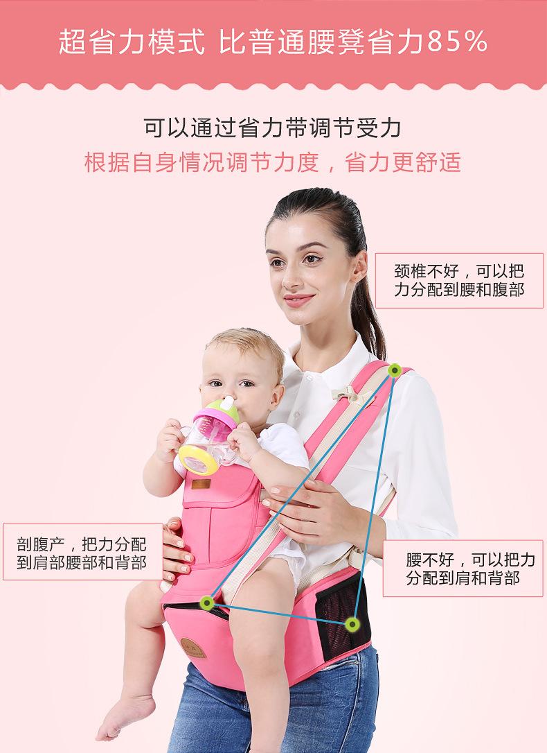 Product Introduction of In Stock Baby out Shoulder Strap Free Hands Baby Hold Shoulder Strap in Stock Baby out Shoulder Strap Free Hands Baby Hold Shoulder Strap Baby Shoulder Strap Waist Stool Front and Back Two Use Multi-Functional Newborn Baby Child Baby Horizontal Front Hold 11