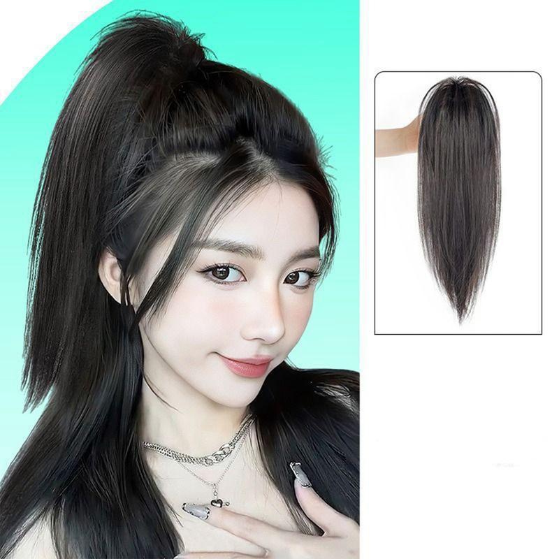 Product Introduction of Fashion Long Curling Wave Ponytail Clip Straight Ponytail Hair Extensions Women Synthetic Wigs Elegant Hair Accessories 25