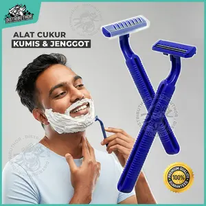 Alat Cukur Kumis Cukuran Jenggot 2 Mata Pisau Pencukur Bulu Janggut Aman Penyukur Kumis - DISTRIBUTHOR