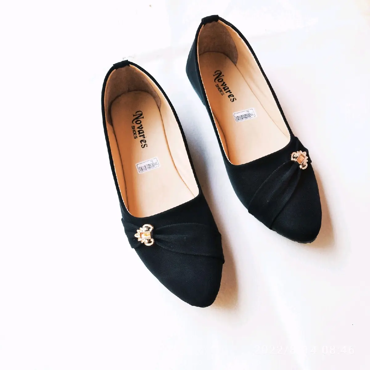 Sepatu wanita flat kerja variasi pinggir rn84