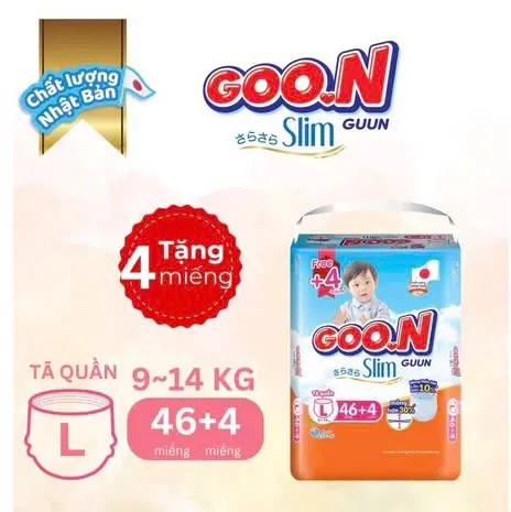 [Mẫu Mới] Tả/bỉm quần GOON Slim Nhật Bản Siêu Mỏng Mềm Thấm Hút đủ size M52+4/L46+4/XL44+4/XXL42+4/XXXL28+4 Cho Bé 0