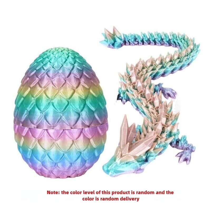 Product Introduction of 1/2PCS 3D Printed Egg with Full Dragon Modle Movable Rotatable Articulated Desktop Ornament Kid Toy 7