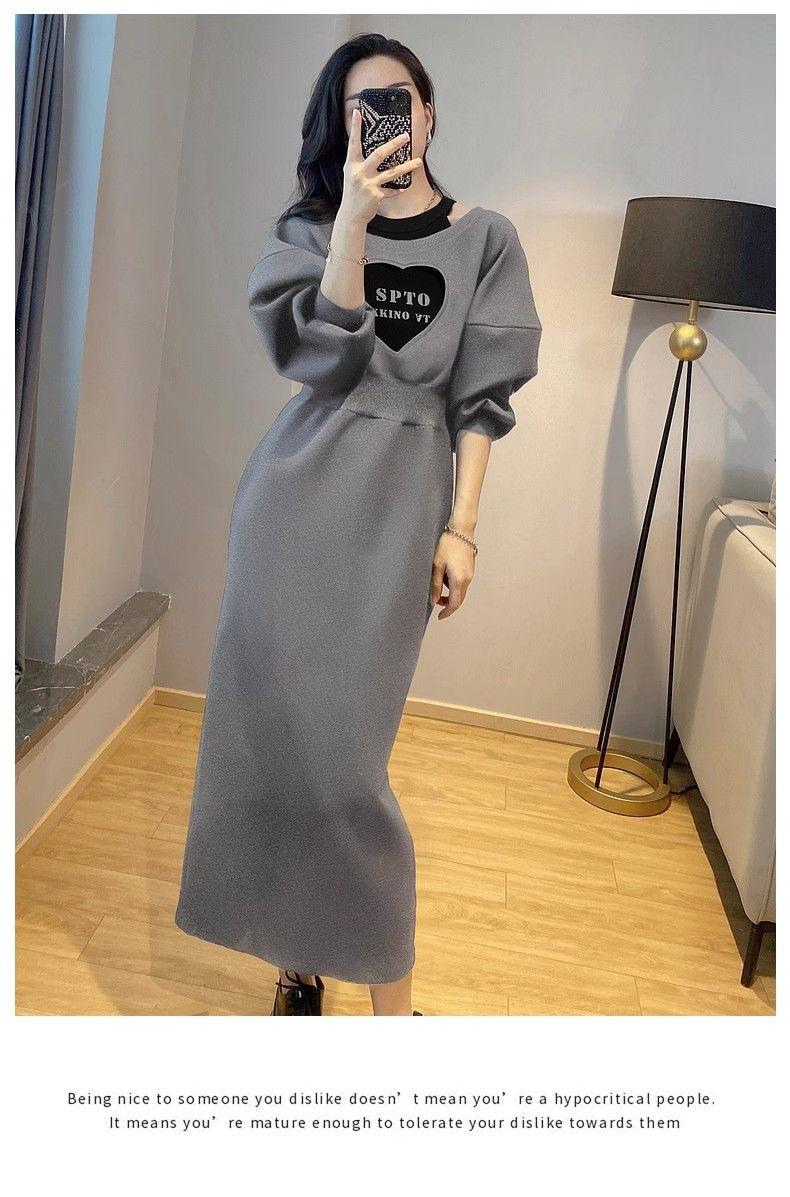 Product Introduction of Váy Len Corseted Màu Xám Độc Đáo Thiết Kế Đẹp, Dành Cho Nữ, Bộ Sưu Tập Xuân Và Mùa Thu, Hàng Mới Về 2024, Thêu Tình Yêu, Váy Giả Hai Mảnh, Xu Hướng Thời Trang, Đẹp, Trẻ Trung Dress Women Tre Màu Trắng 4