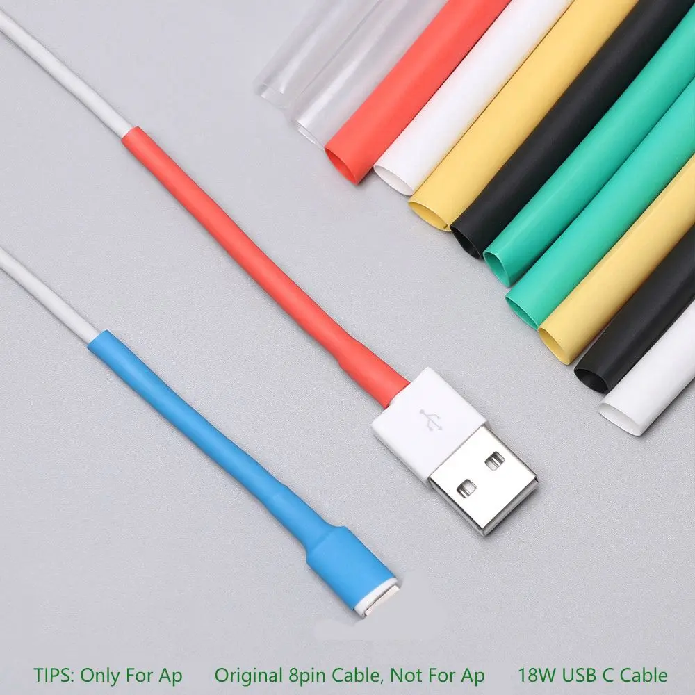 12pcs/packet Protective Repair Tools Cord Sleeve USB Cable Protector Wire Organizer Heat Shrink Tube Saver Cover For iP 5 6 7 8 X XR XS