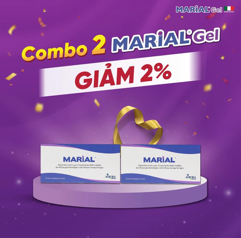 [Combo 2 hộp giảm 2%] Marial Gel – Chống trào ngược dạ dày thực quản, họng thanh quản