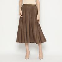 Gambar MINEOLA Serenity Choco Brown Pleated Midi Skirt Katun Santai Polos A-Line Coklat Fit Karet dari MINEOLA FASHION OFFICIAL SHOP Kota Administrasi Jakarta Selatan 1 Tokopedia