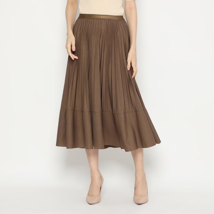 Gambar MINEOLA Serenity Choco Brown Pleated Midi Skirt Katun Santai Polos A-Line Coklat Fit Karet dari MINEOLA FASHION OFFICIAL SHOP Kota Administrasi Jakarta Selatan Tokopedia