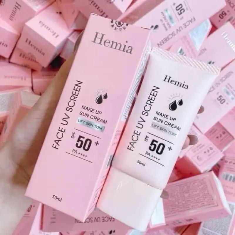 Kem chống nắng hemia spf 50+ nâng tông trắng hồng